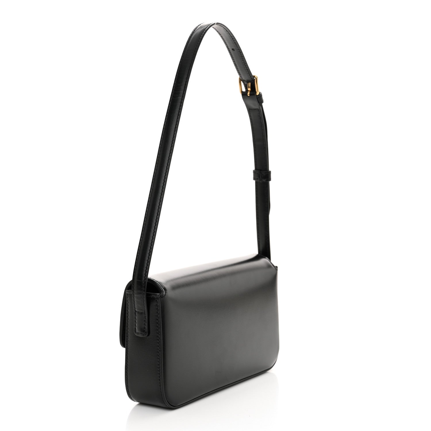 Celine Shiny Calfskin Triomphe Shoulder Bag Black 3 of 12