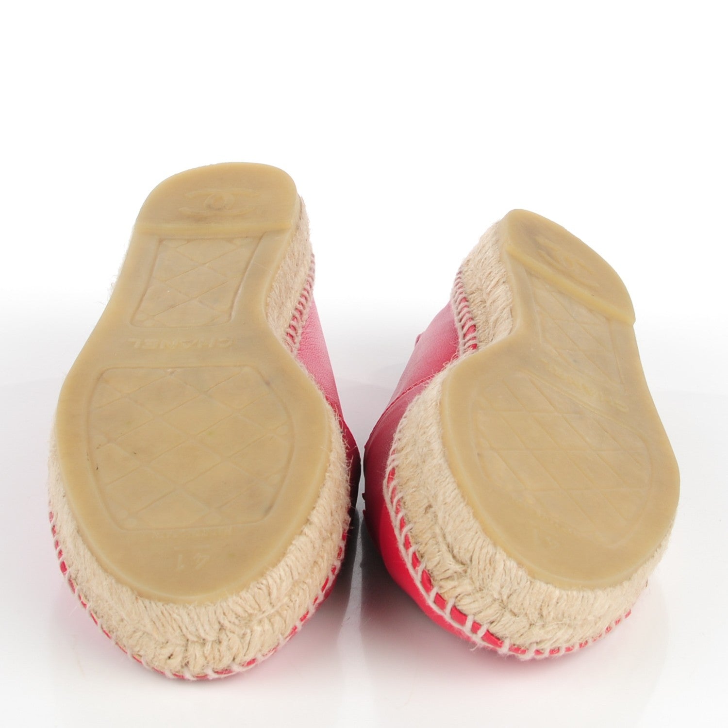 Chanel Lambskin CC Espadrilles 41 Red 6 of 10