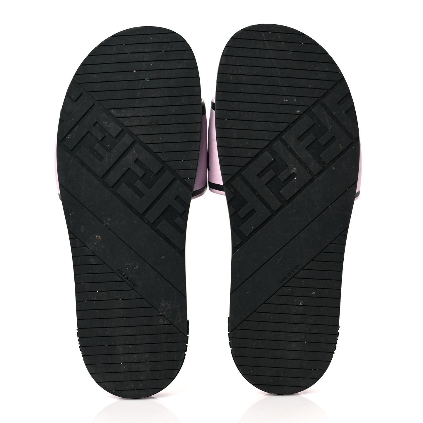 X JOSHUA VIDES Roma Calfskin Fussbetts Slide Sandals 41 Pink Xiloph White Black