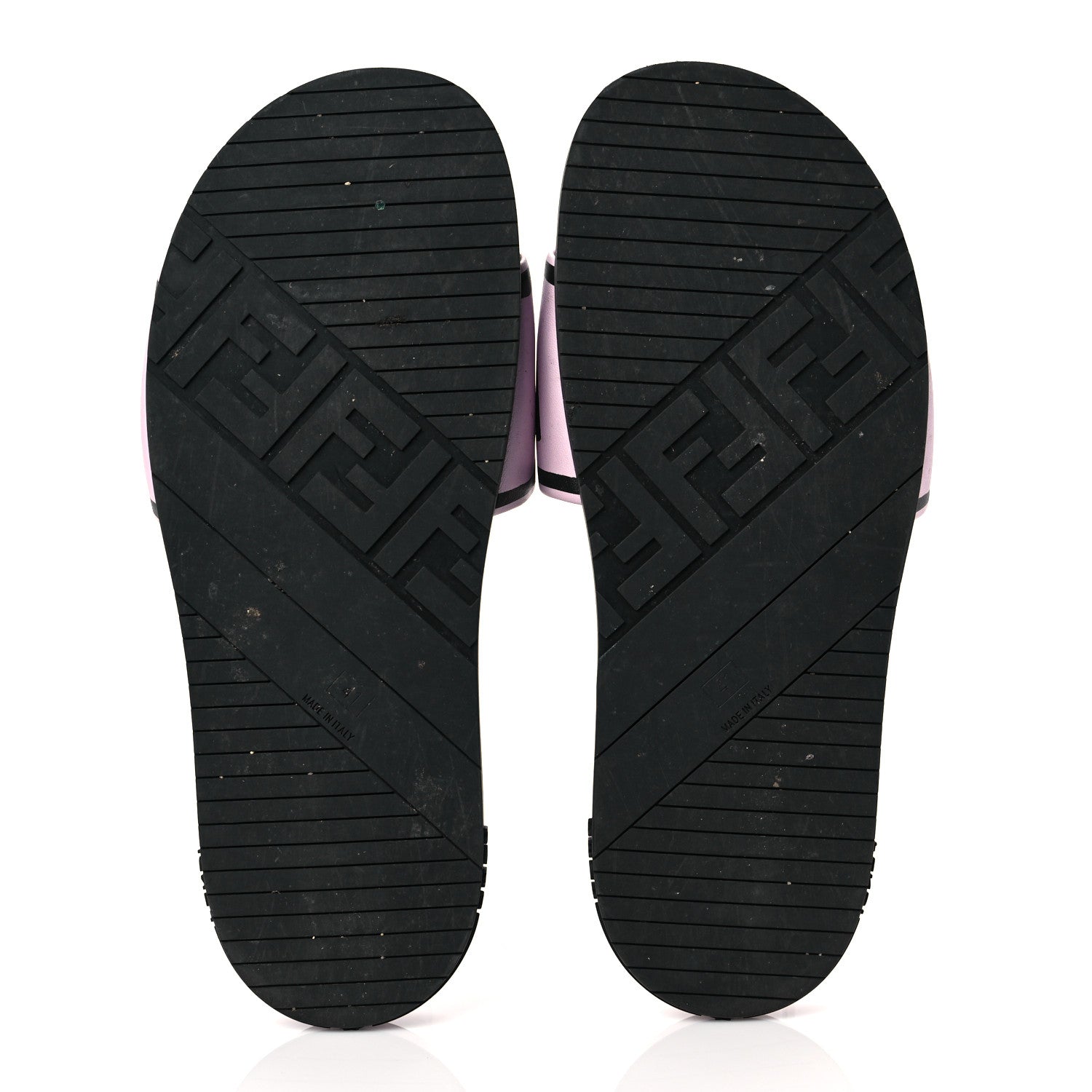 Fendi X JOSHUA VIDES Roma Calfskin Fussbetts Slide Sandals 41 Pink Xiloph White Black 5 of 9