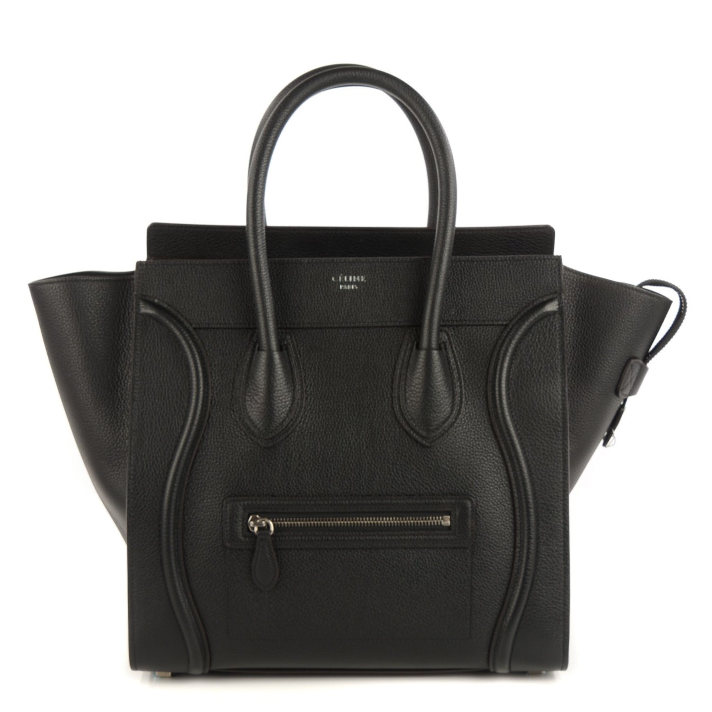Drummed Calfskin Mini Luggage Black