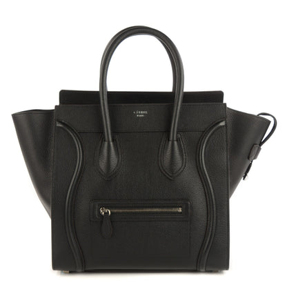 Celine Drummed Calfskin Mini Luggage Black 1 of 8