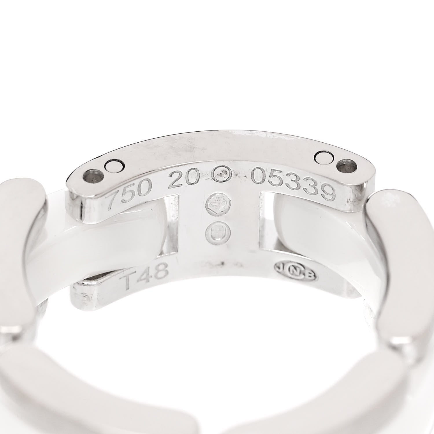Chanel 18K White Gold Ceramic Small Ultra Ring 48 4.5 4 of 5