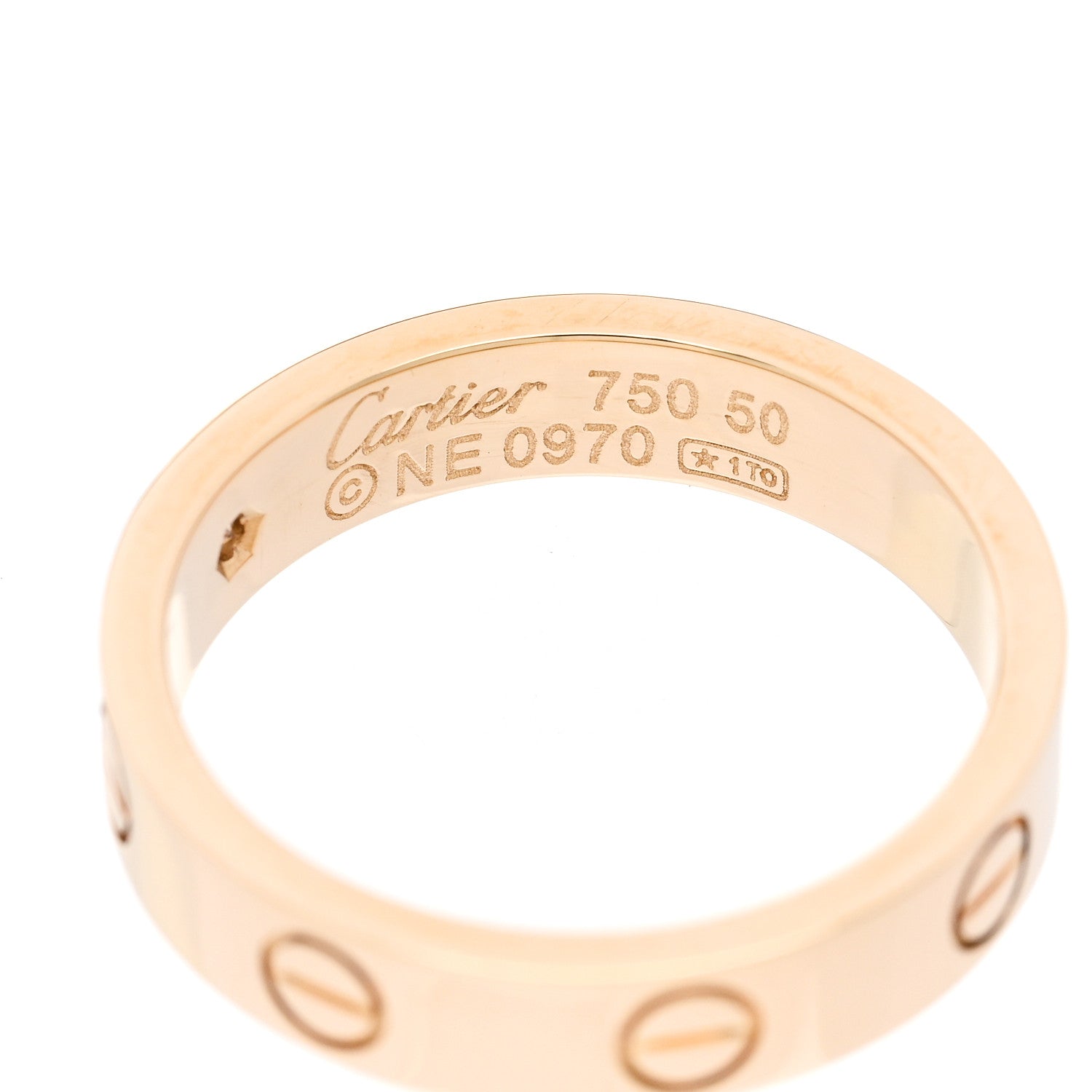 Cartier 18K Yellow Gold Diamond 4mm LOVE Wedding Band Ring 50 5.25 4 of 4