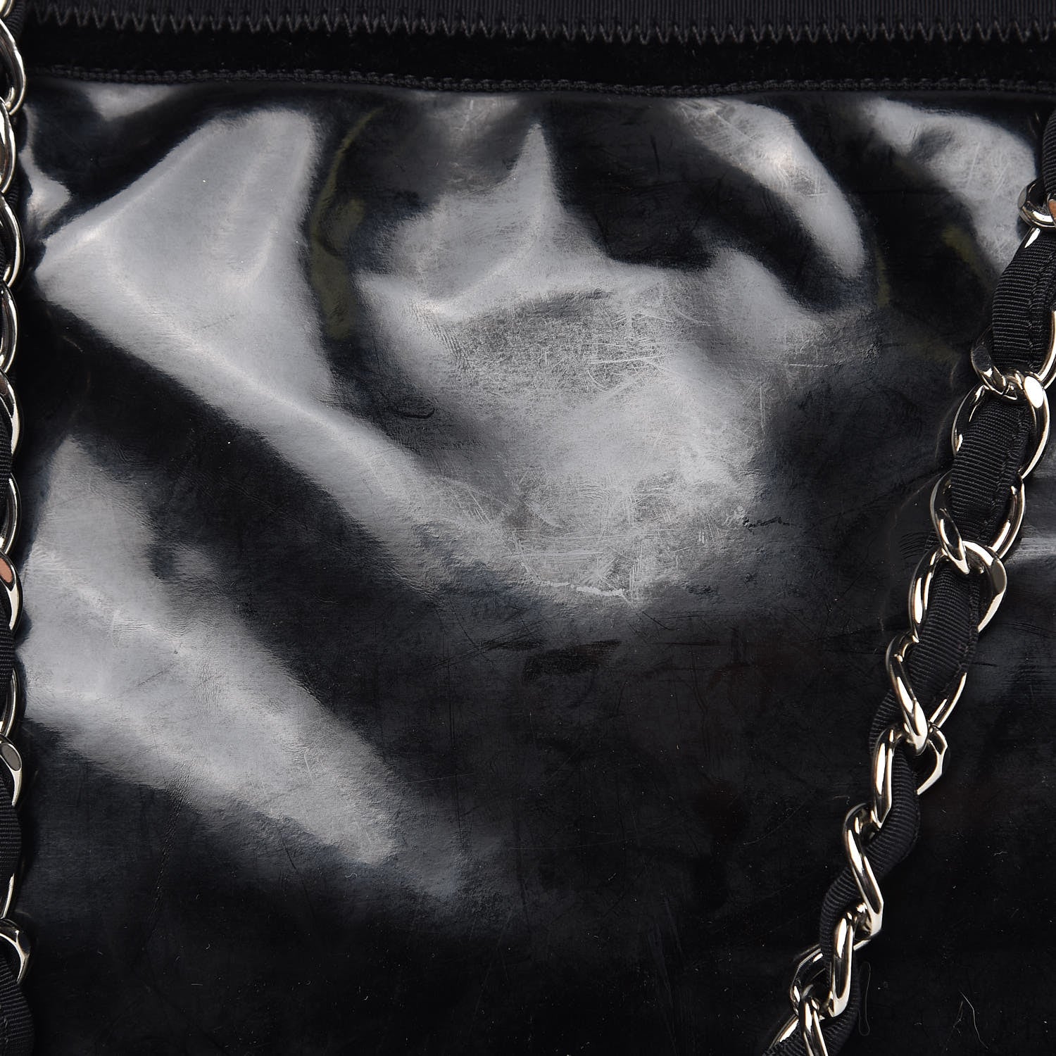 Chanel Vinyl Spirit Drawstring Tote Black 12 of 13
