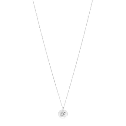 Tiffany Sterling Silver Letter R Disc Pendant Necklace 1 of 4