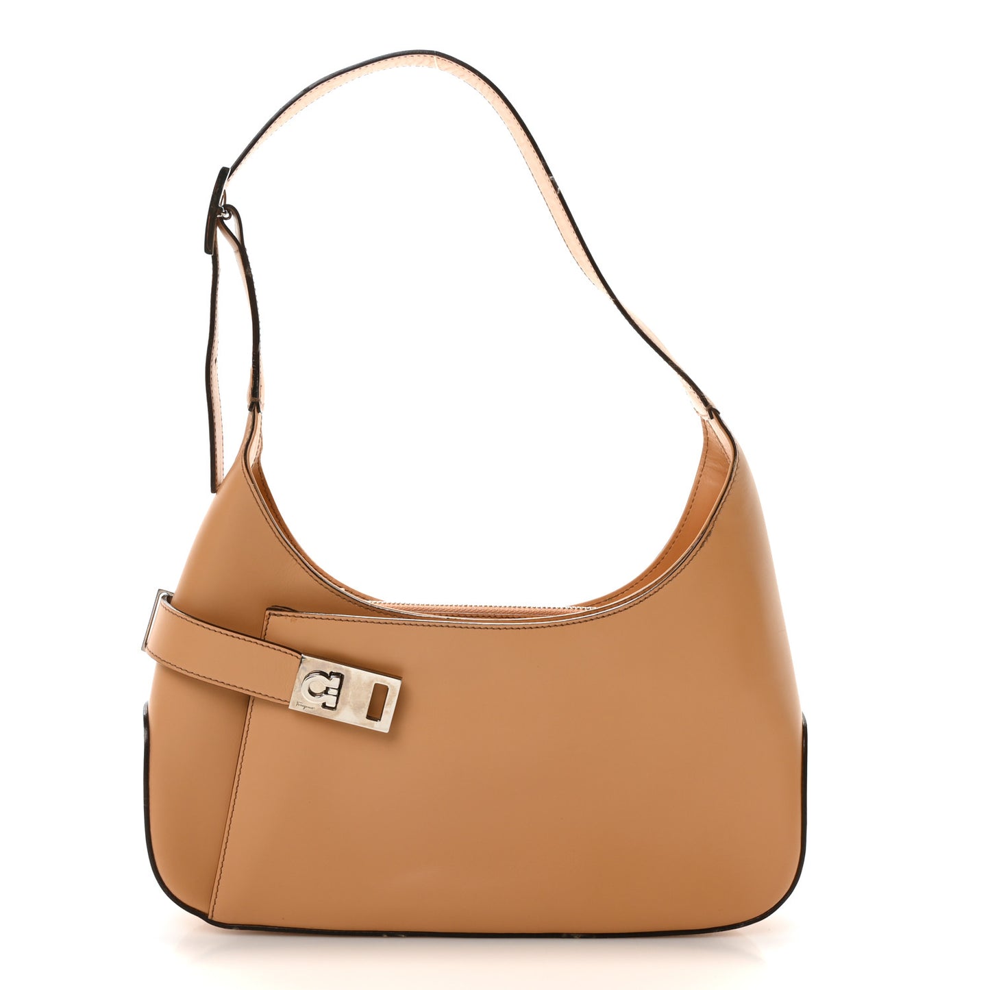 Soft Calfskin Gancini Hobo Beige