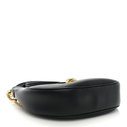Bulgari Urban Grain Smooth Calfskin Serpenti Ellipse Shoulder Bag Black 4 of 8