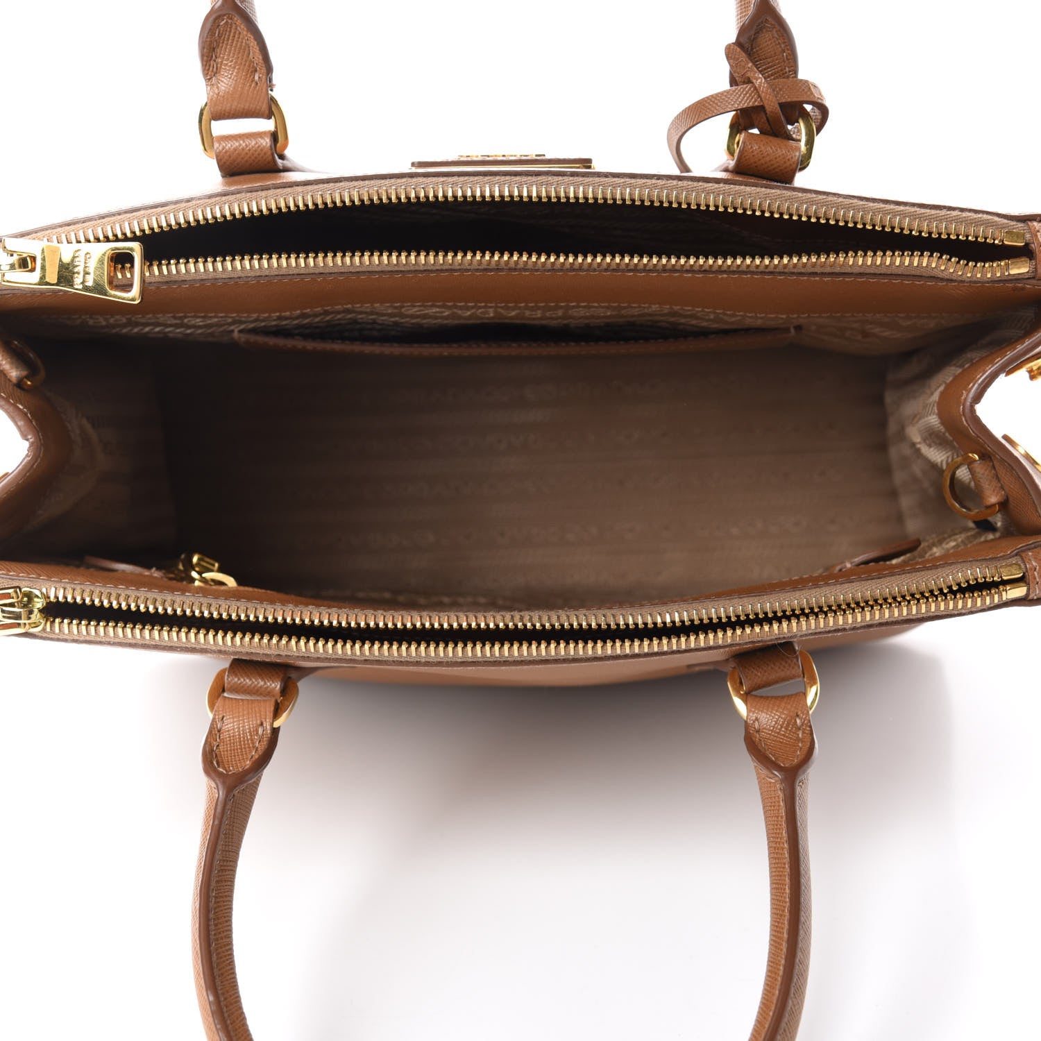 Prada Saffiano Small Galleria Double Zip Tote Caramel 5 of 12