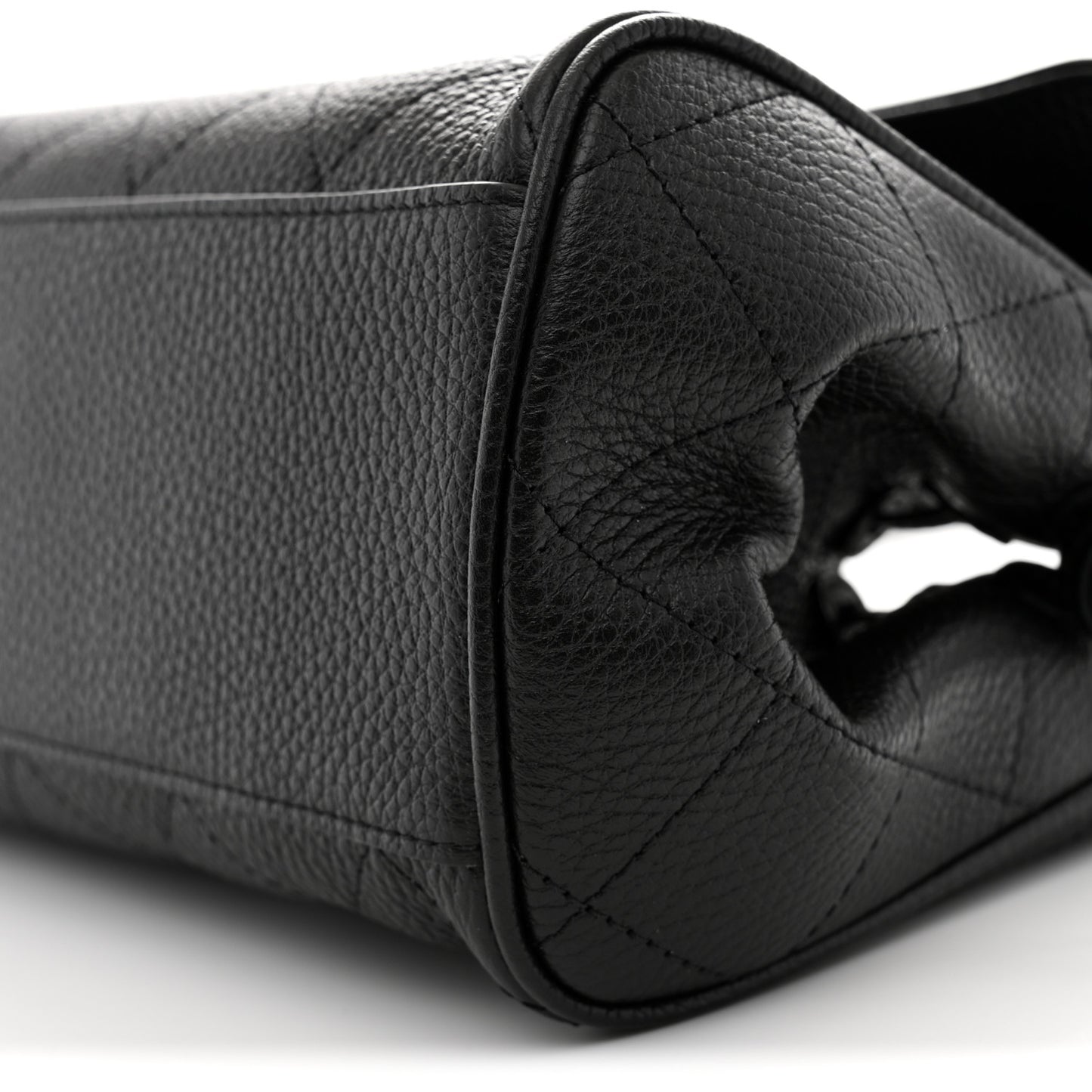 Grained Calfskin Urban Essentials Small Shopping Bag Black