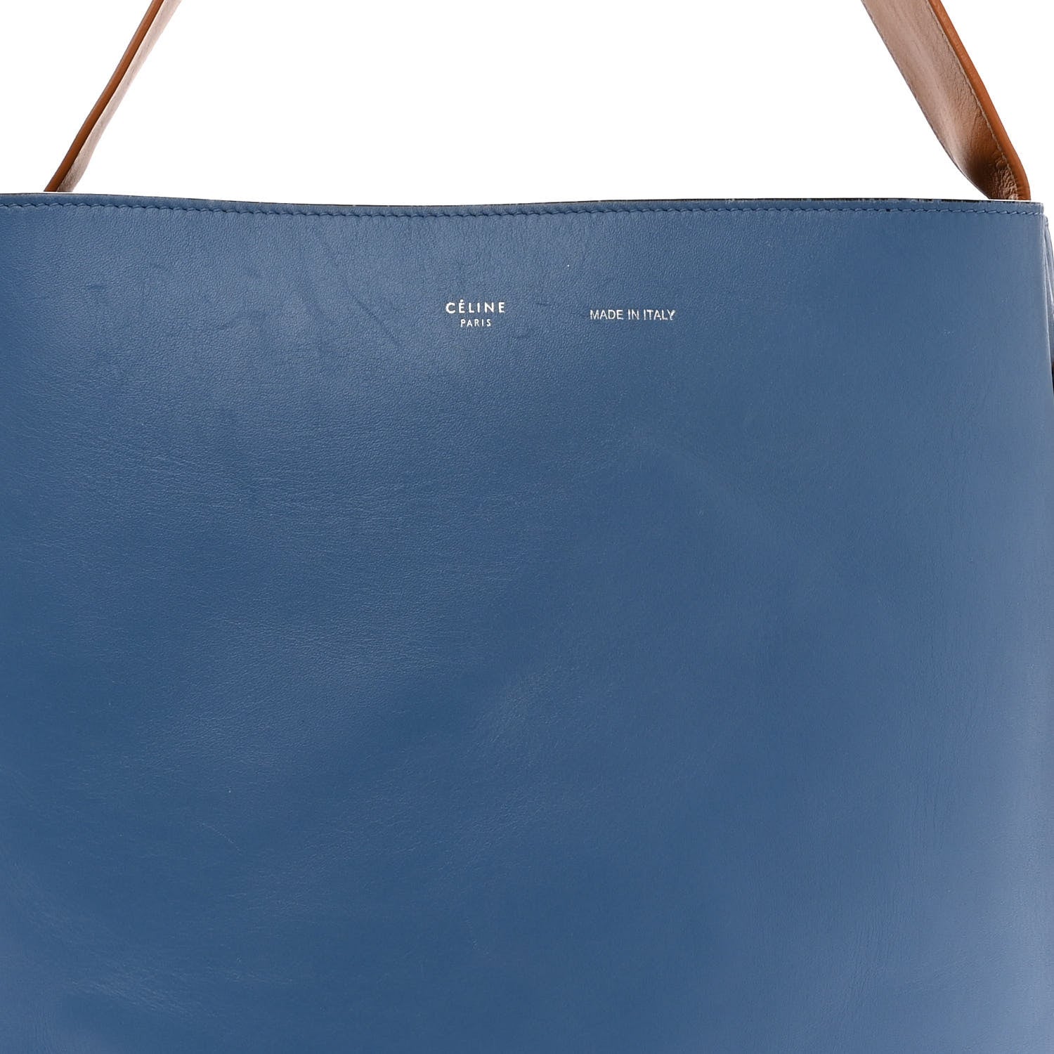 Celine Shiny Smooth Calfskin Small Twisted Cabas Washed Blue Black 9 of 16