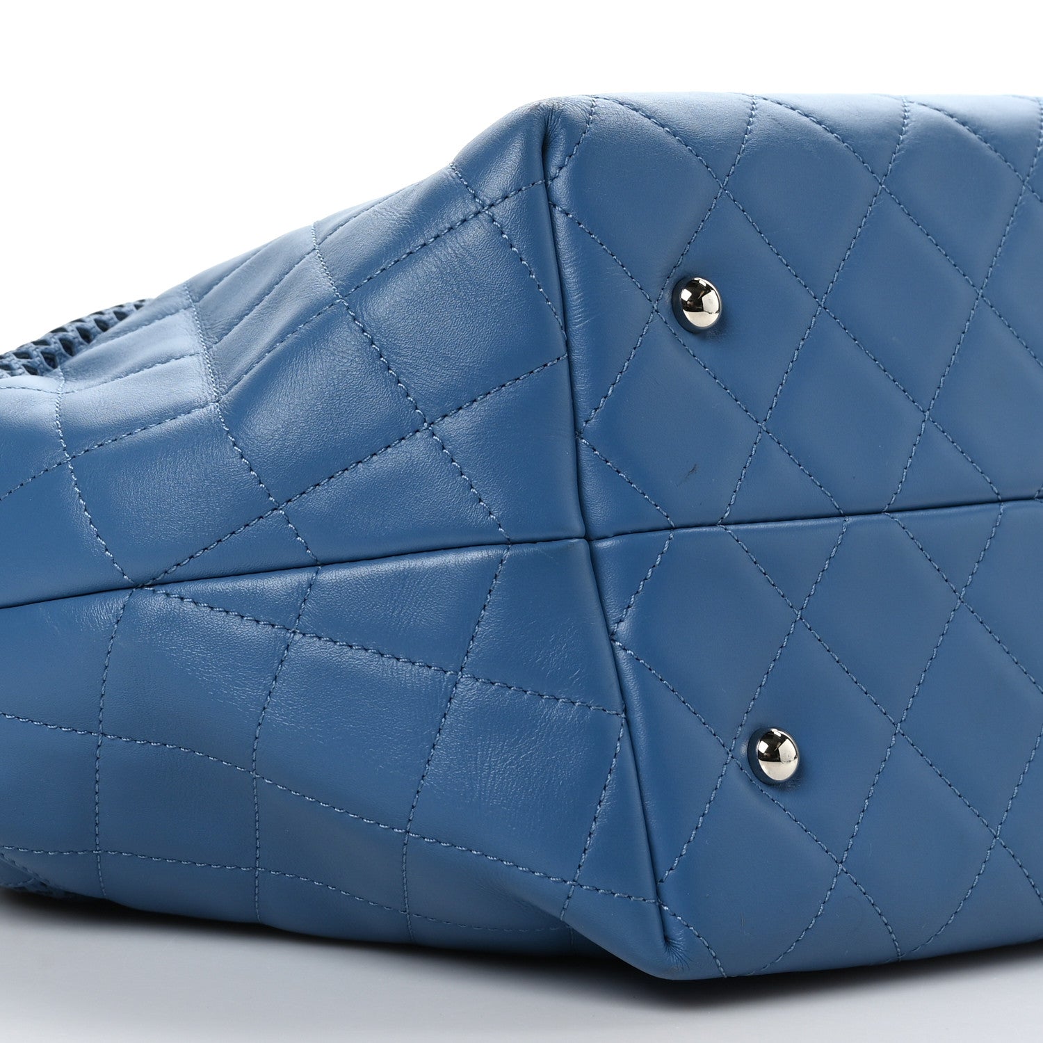 Chanel Calfskin Perforated Up In The Air North South Tote Blue 8 of 9