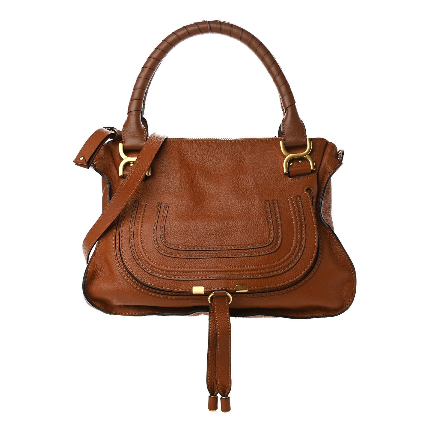 Calfskin Medium Marcie Satchel Tan