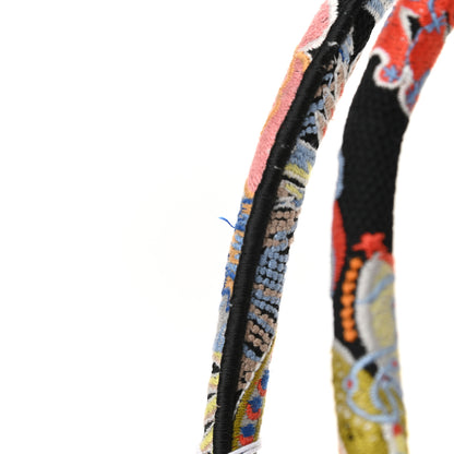 Christian Dior Canvas Embroidered Medium Book Tote Black Multicolor 9 of 11