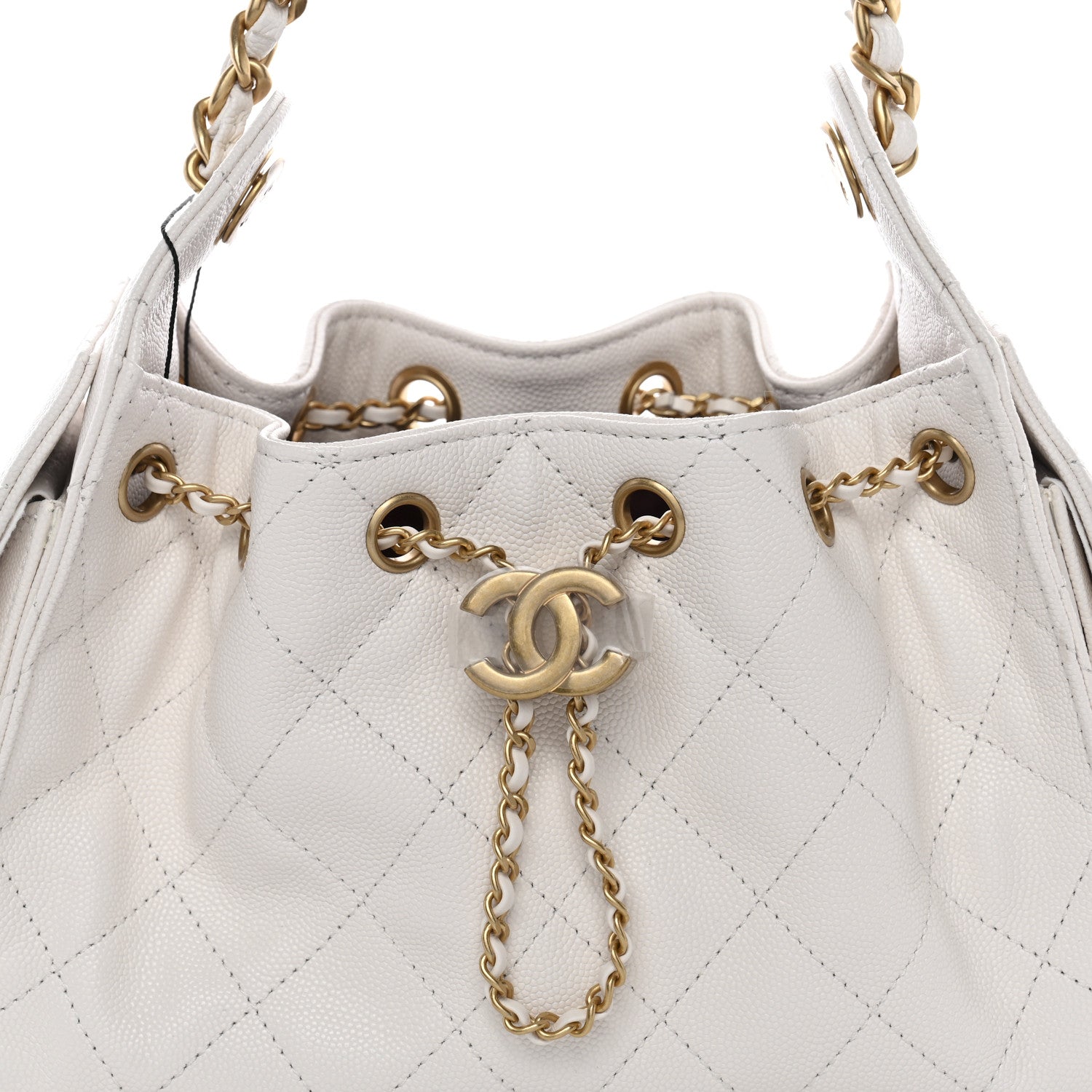 Chanel Caviar Quilted Mini Chanel 25 Handbag White 8 of 10