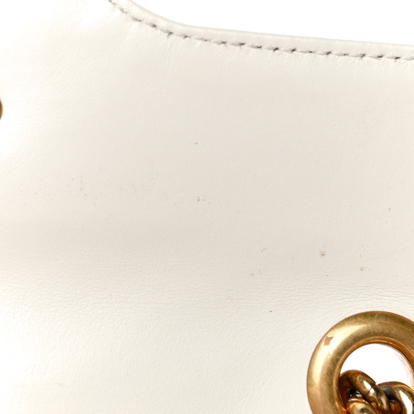 Calfskin Matelasse Mini GG Marmont Shoulder Bag White