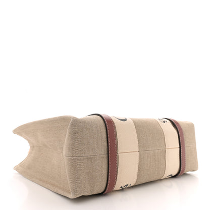 Chloe Linen Calfskin Medium Woody Ribbon Tote White Brown 4 of 10