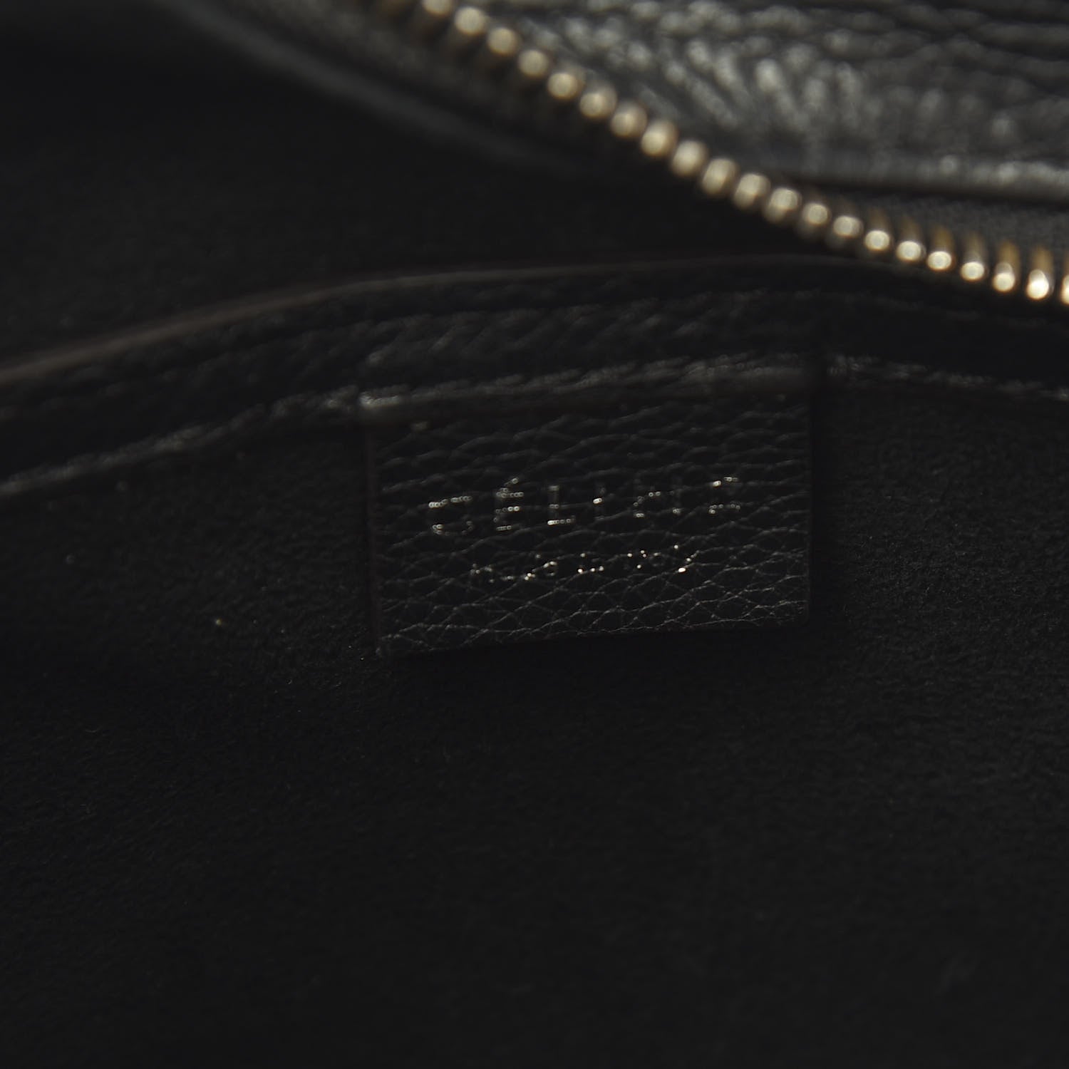 Celine Drummed Calfskin Nano Luggage Black 9 of 11