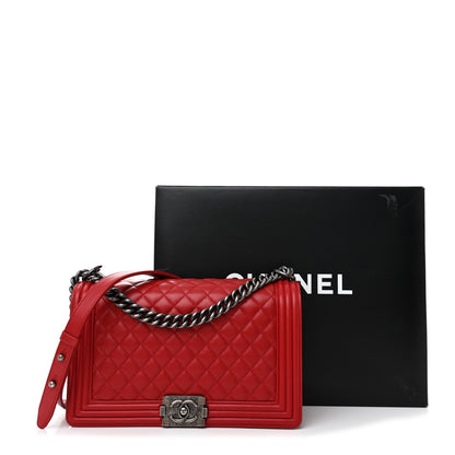 Chanel Calfskin Quilted New Medium Boy Flap Red 11 of 11