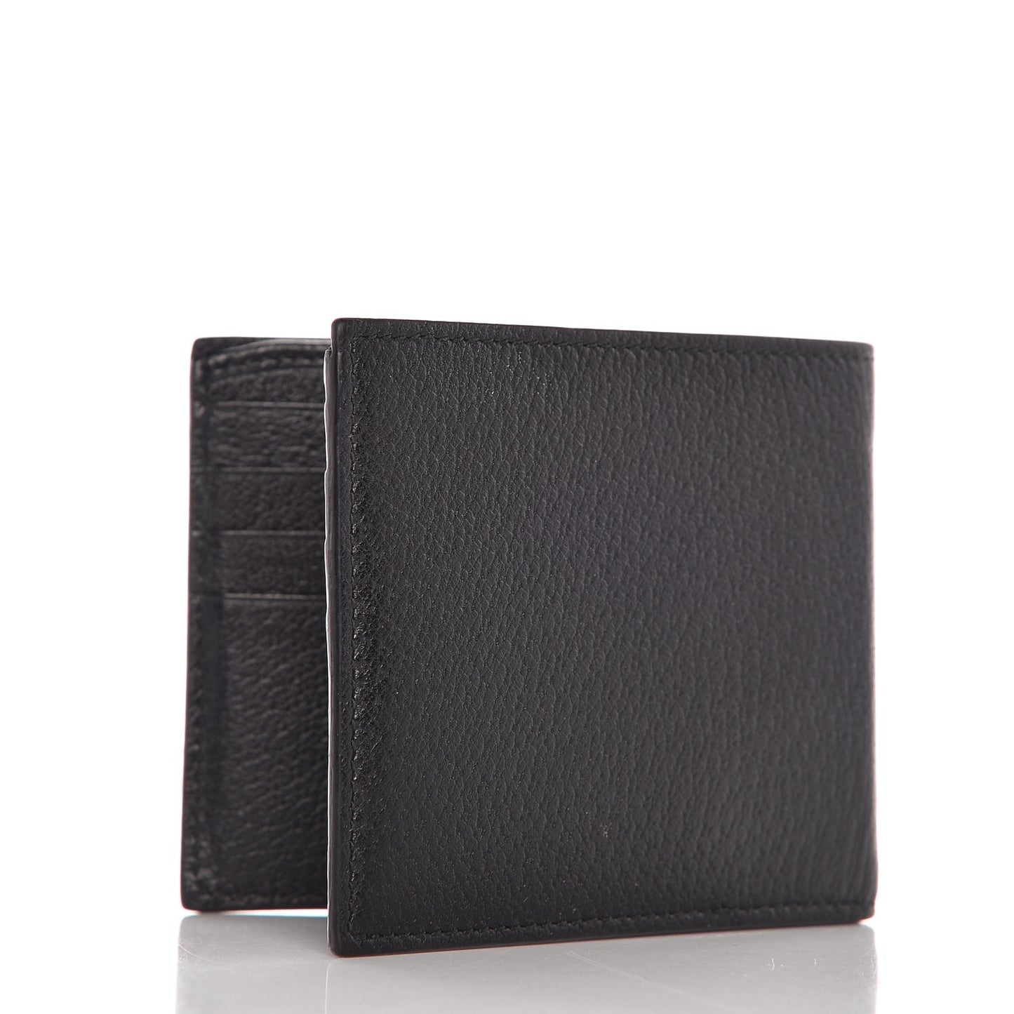 Calfskin Boar Effect GG Marmont Bi-Fold Wallet Black