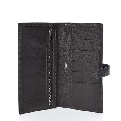 Hermes Matte Alligator Bearn Wallet Chocolate 5 of 7