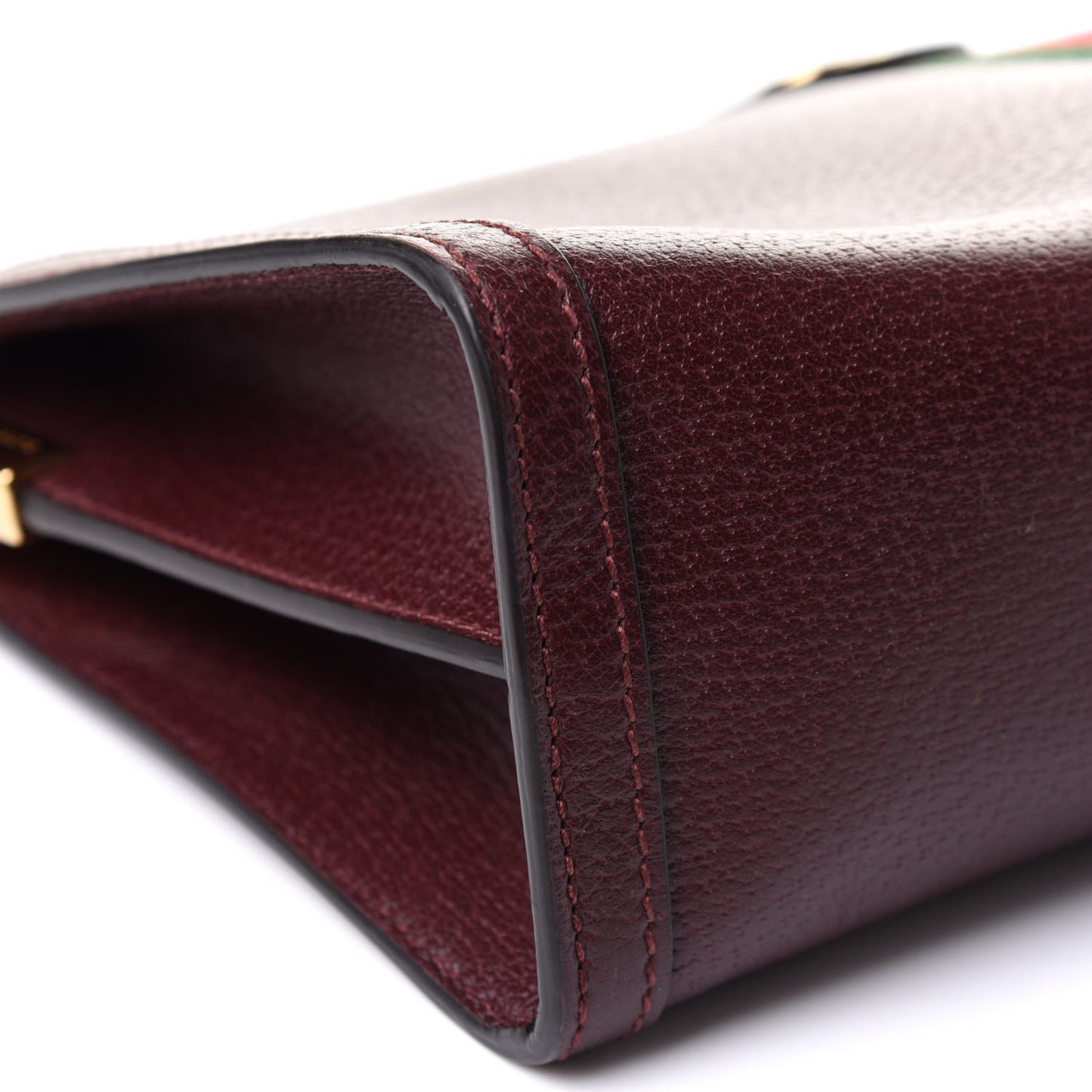 Textured Calfskin Web Medium Ophidia Chain Shoulder Bag Vintage Bordeaux
