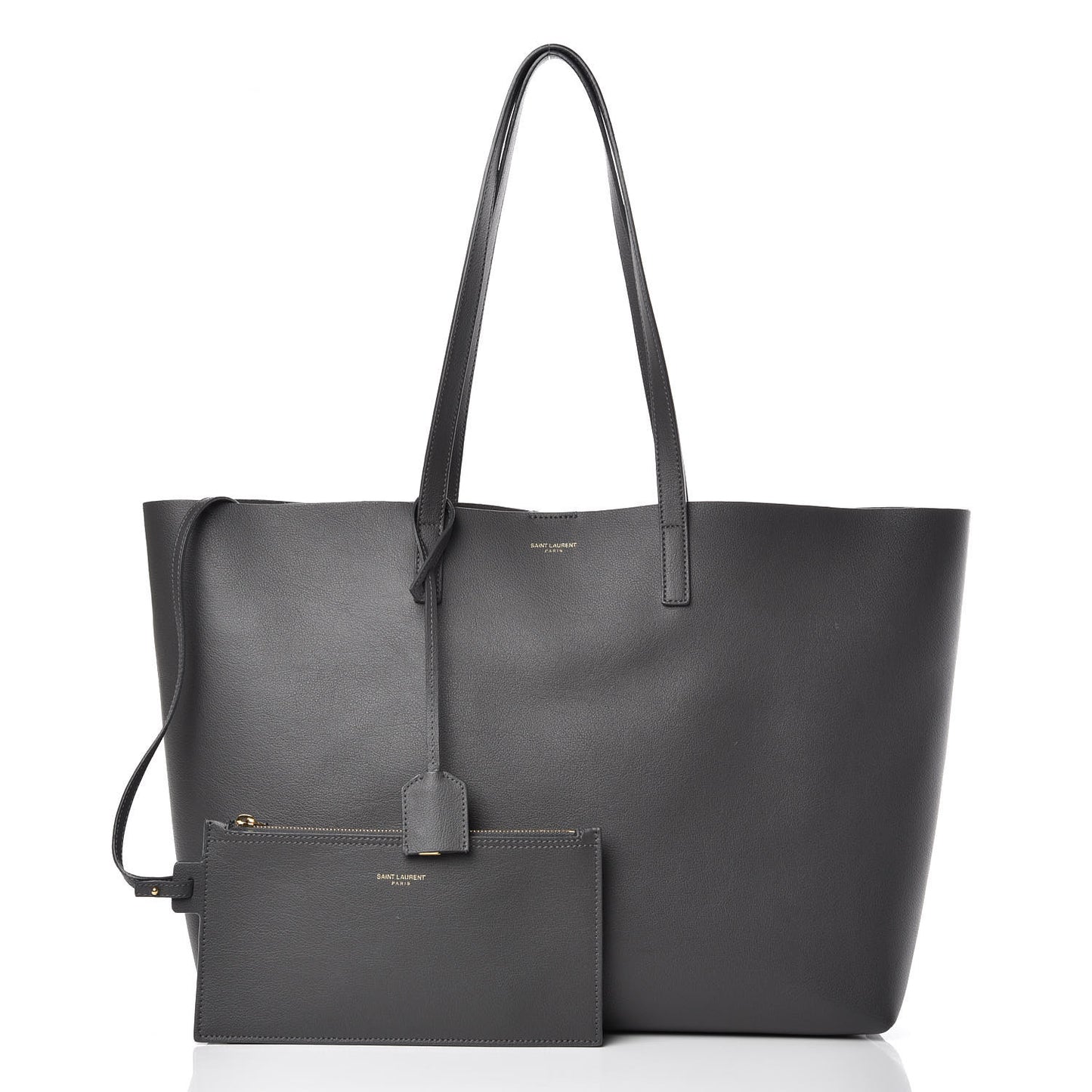 Calfskin Large Shopping Tote Dark Grey
