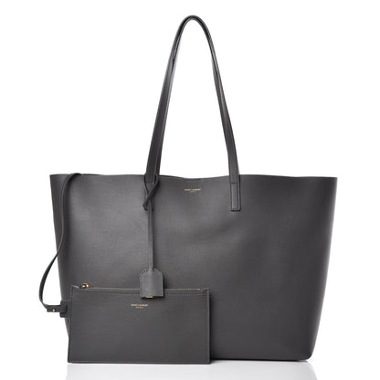 Saint Laurent Calfskin Large Shopping Tote Dark Grey 3 of 11