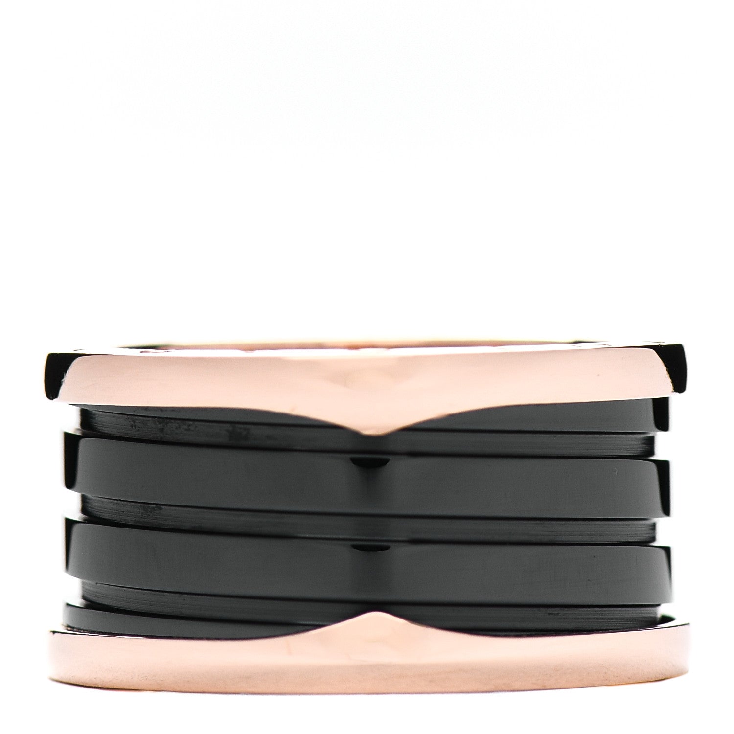Bulgari 18K Rose Gold Black Ceramic B.Zero1 Four-Band Ring 58 8.25 1 of 6