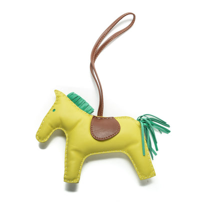 Hermes Milo Lambskin Grigri Rodeo Horse Bag Charm GM Lime Menthe Fauve 1 of 3