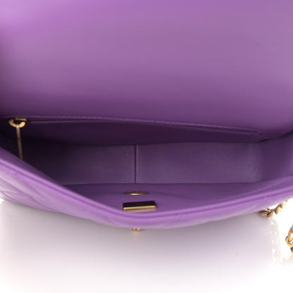 Chanel Lambskin Enamel Quilted Small Pending CC Square Flap Purple 5 of 10