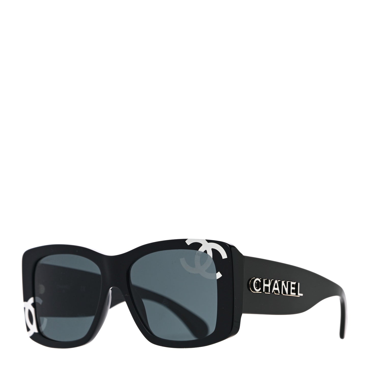 Acetate CC Logo Square Sunglasses 71472 Black