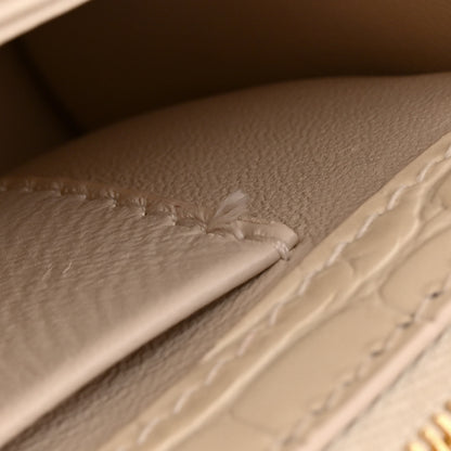 Balenciaga Shiny Calfskin Crocodile Embossed Hourglass Chain Bag Cream 10 of 13