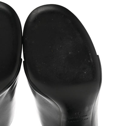 Balenciaga Shiny Sheepskin Oval 90mm Mule Pump 36 Black White 9 of 10