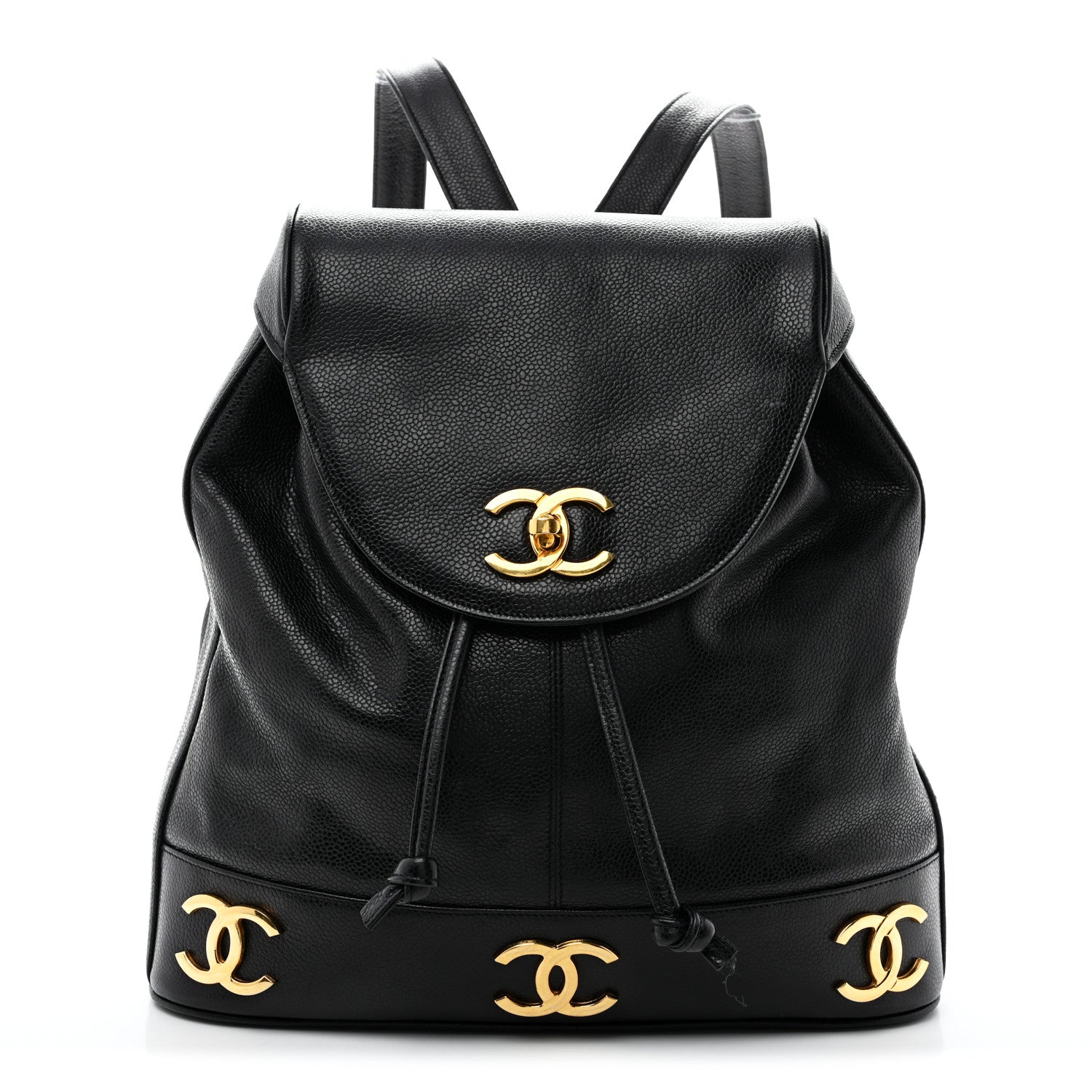 Chanel Caviar Triple CC Backpack Black 1 of 17