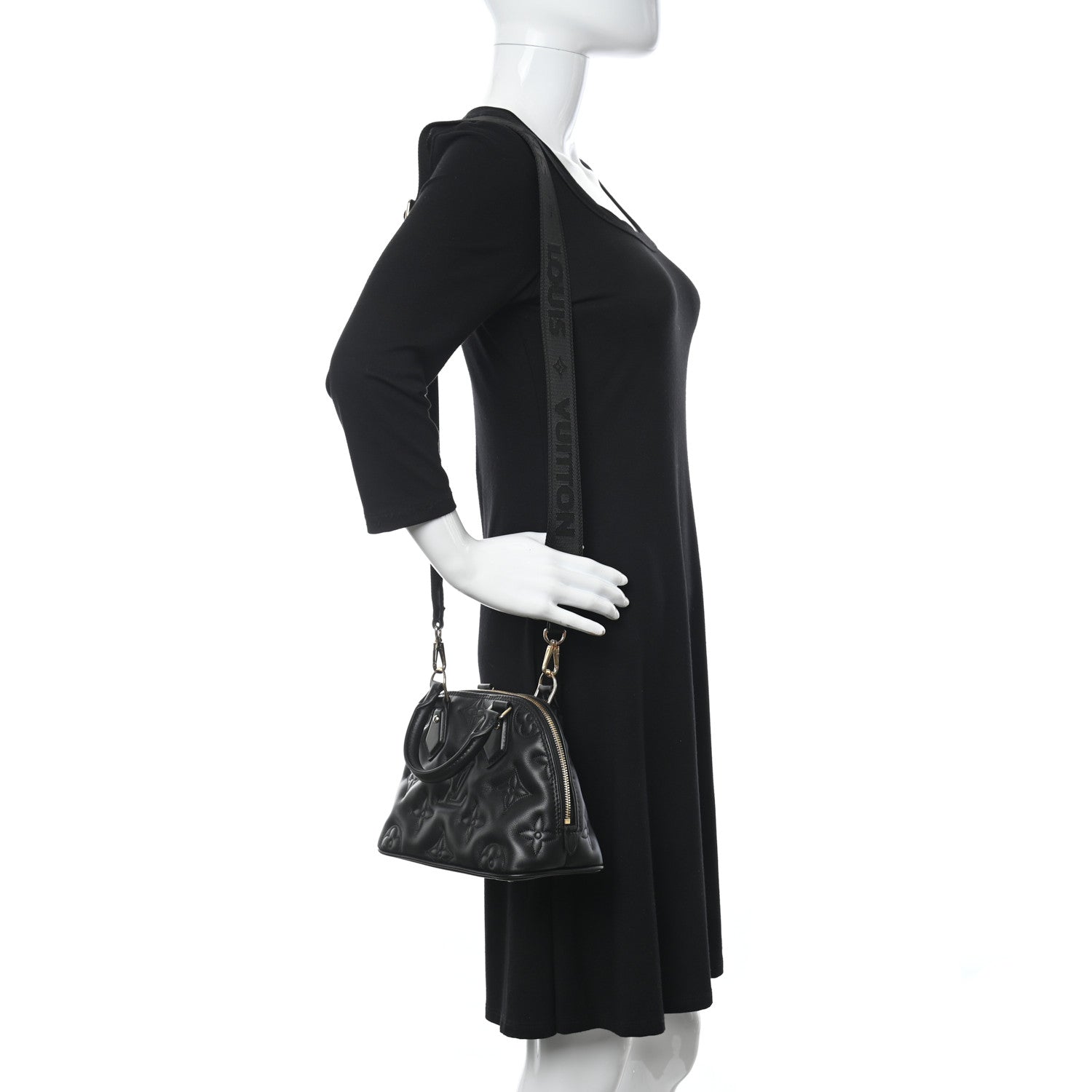 Louis Vuitton Calfskin Bubblegram Alma BB Black 2 of 6