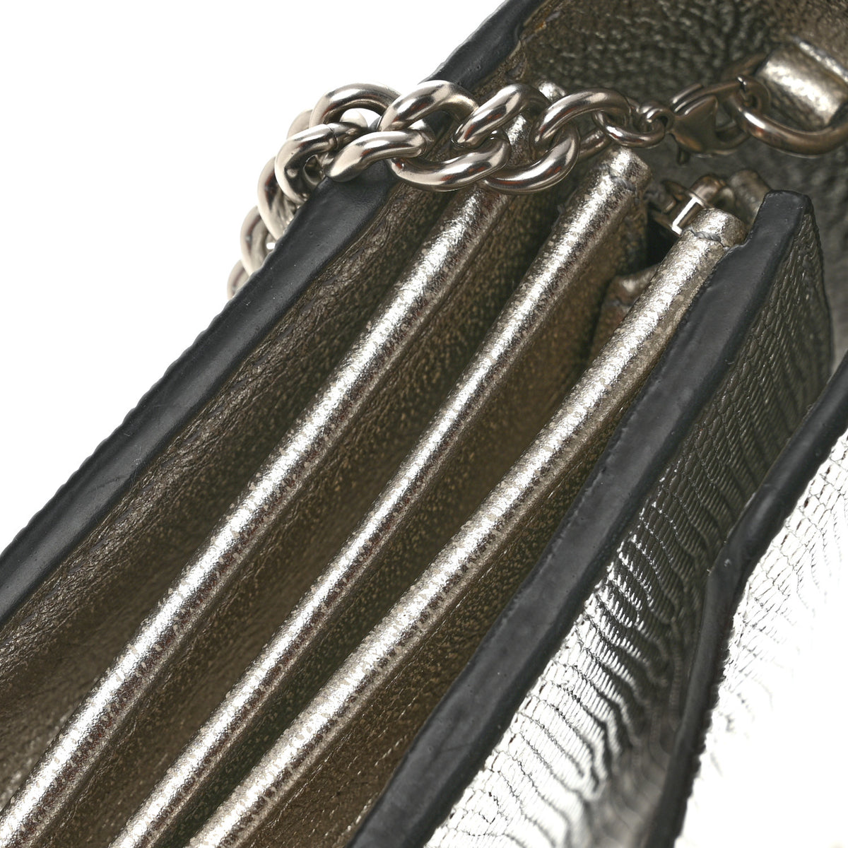 Lizard Mini Dionysus Chain Wallet Silver