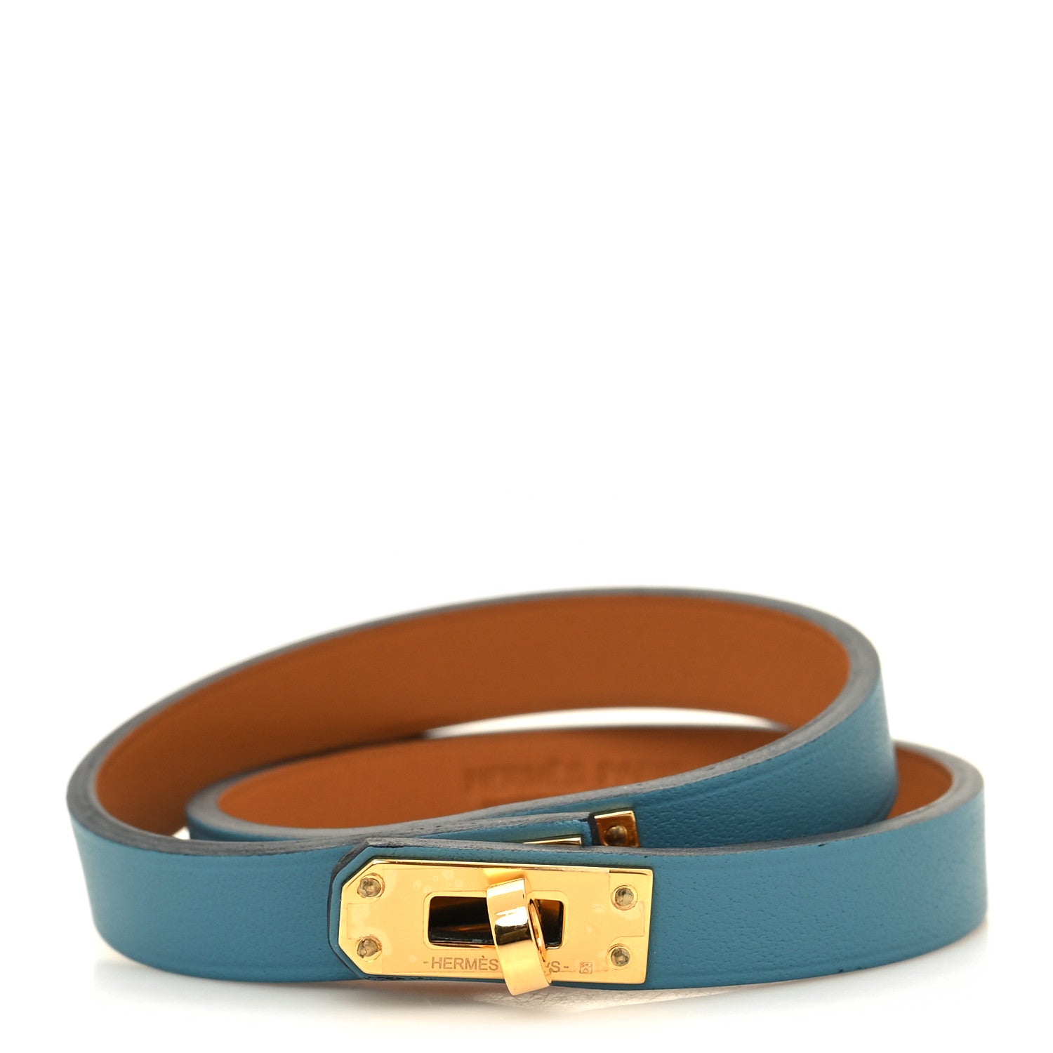 Hermes Swift Kelly Double Tour Bracelet T3 Bleu Paon 1 of 7