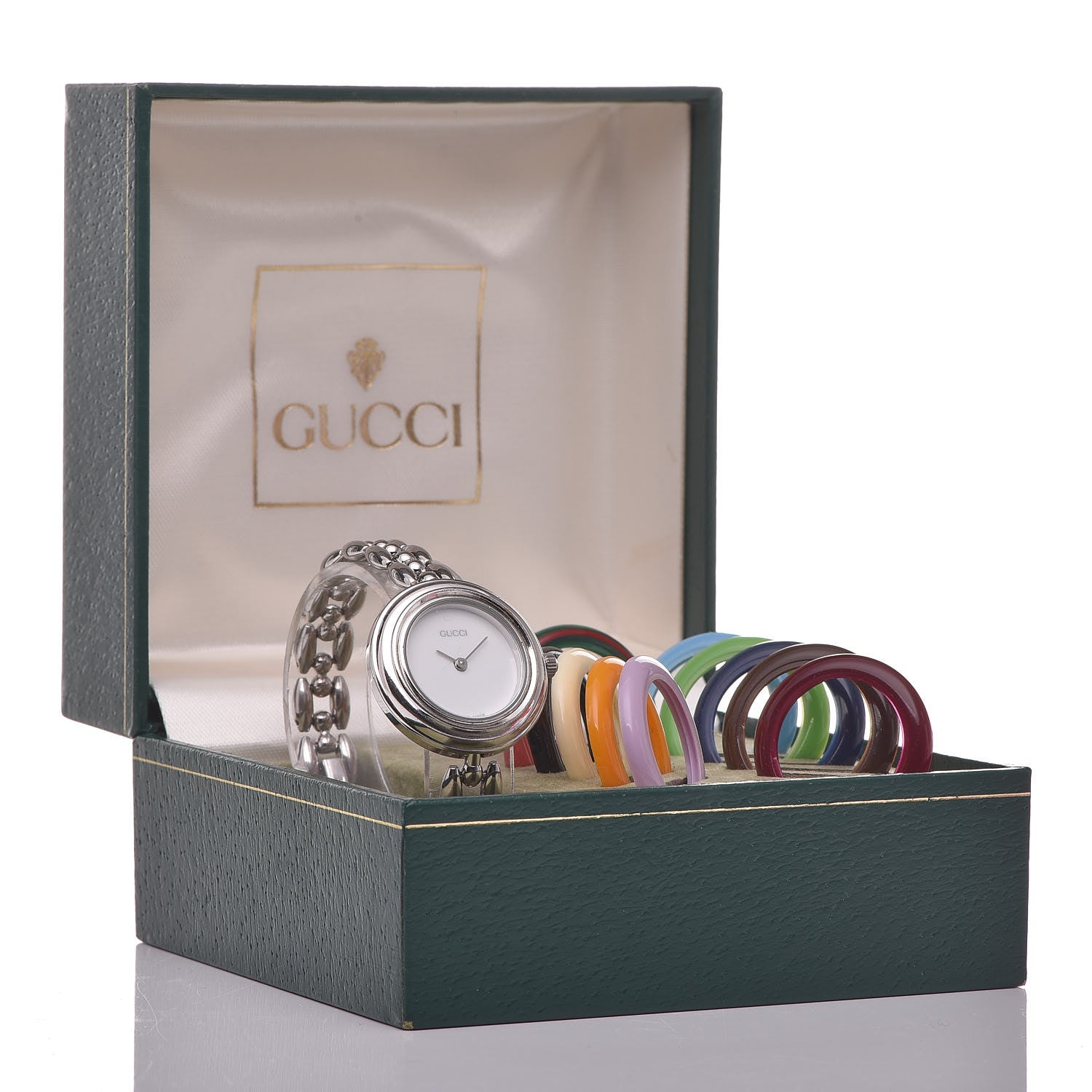 Gucci Stainless Steel 26mm Rice Link Interchangeable Bezel Quartz Watch 7 of 7