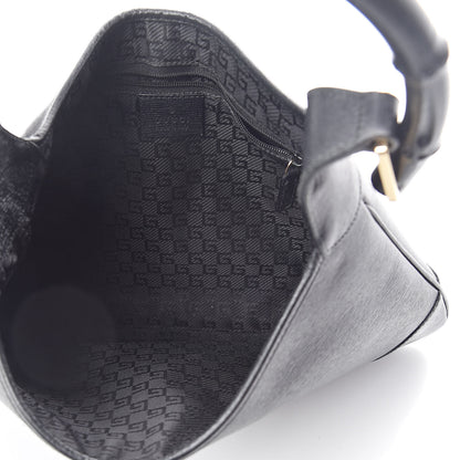 Gucci Calfskin Bamboo Handle Shoulder Bag Black 5 of 8