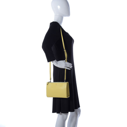 MCM Grained Calfskin Milla Double Crossbody Bag Custard Yellow 2 of 10