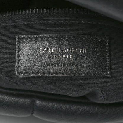 Saint Laurent Lambskin Quilted Monogram Monochrome Medium Loulou Puffer Chain Satchel Black 7 of 12