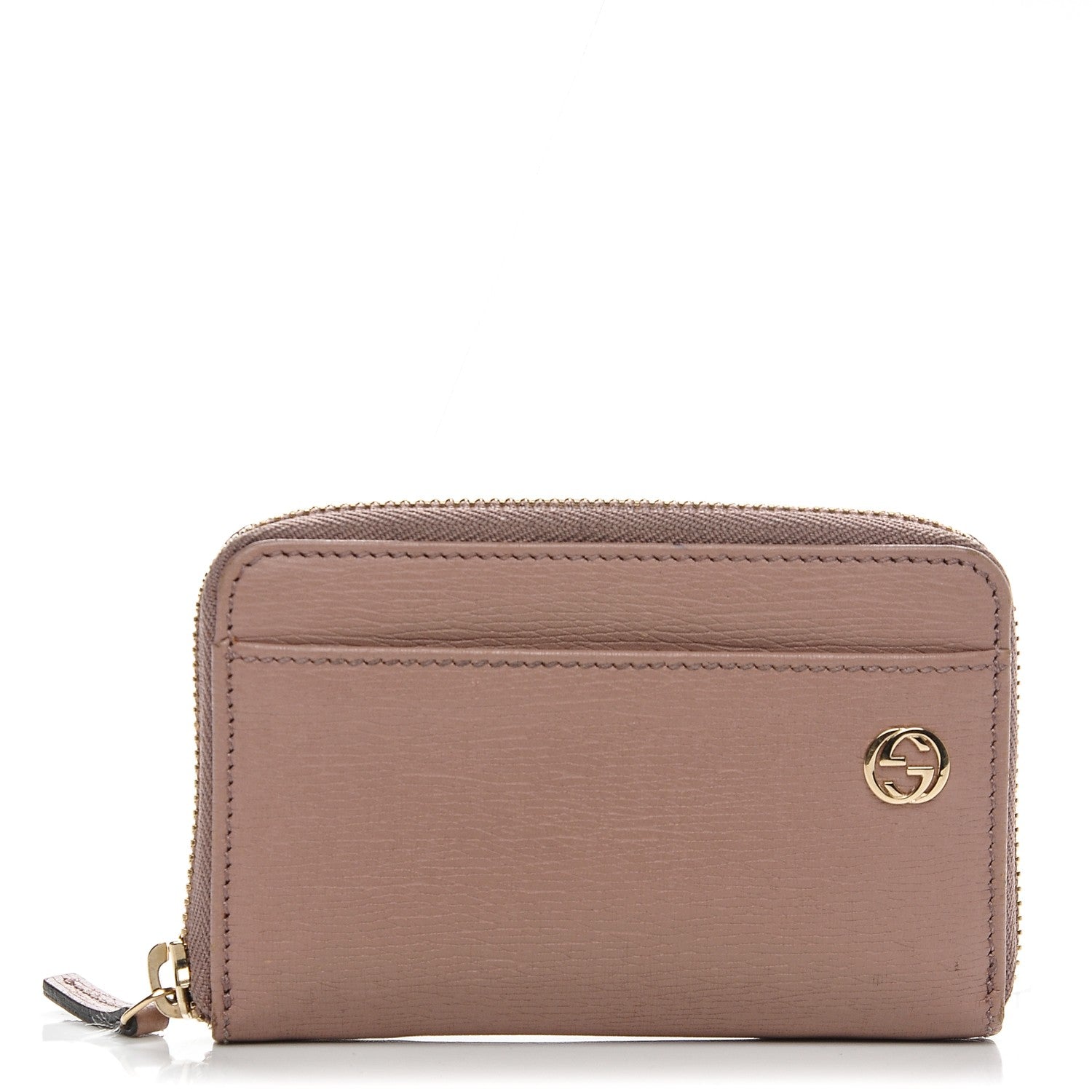 Gucci Calfskin Interlocking G Key Ring Coin Purse Pink 1 of 7
