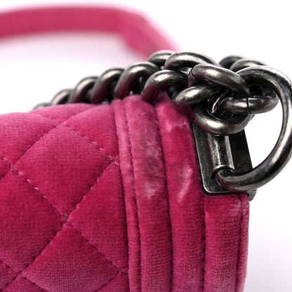 Chanel Velvet Quilted Small Boy Flap Pink 17 of 20
