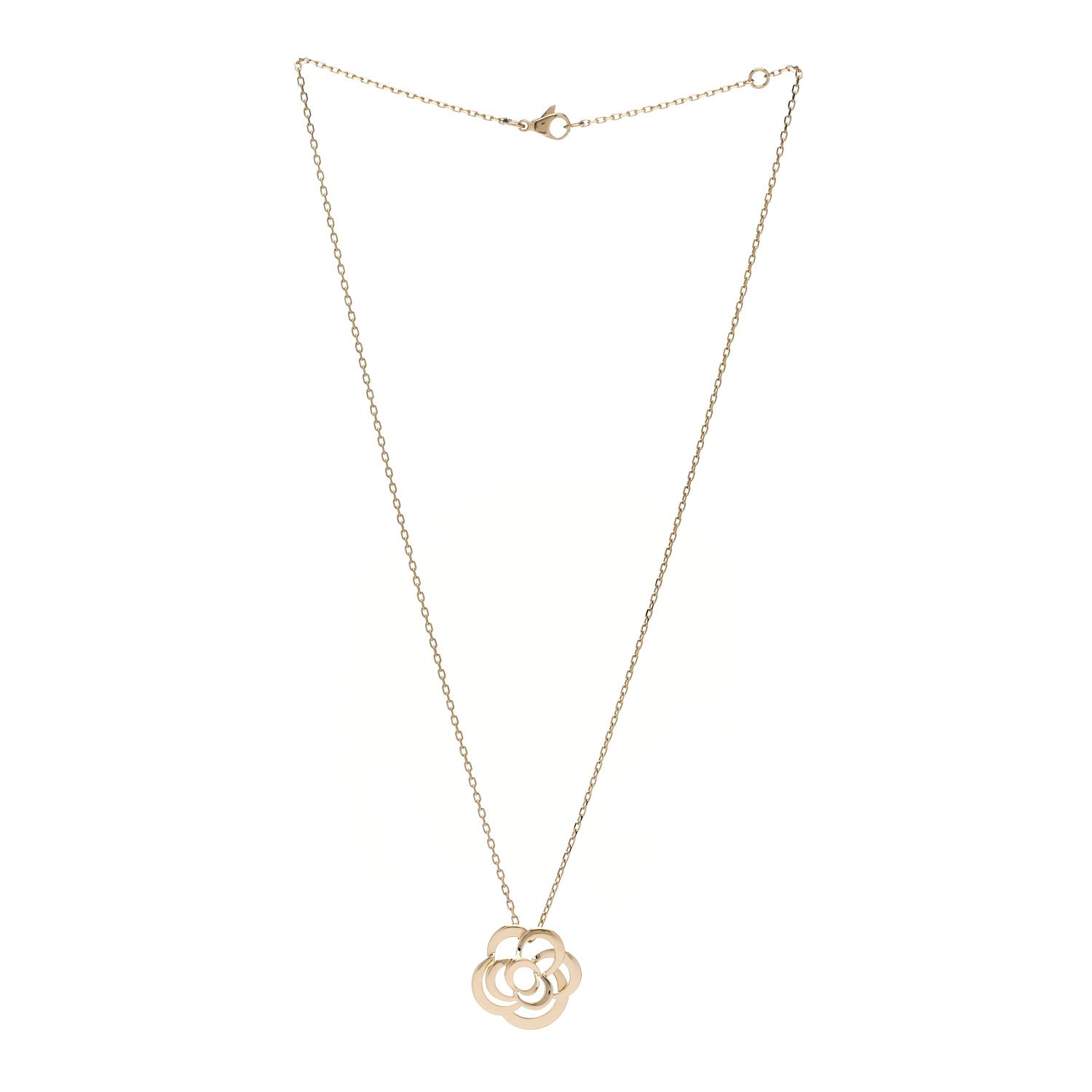 Chanel 18K Yellow Gold Fil de Camelia Pendant Necklace 3 of 5