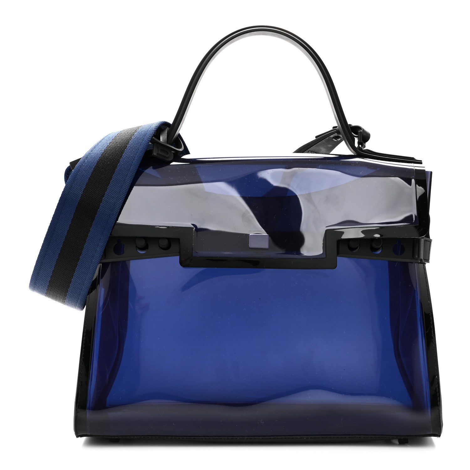 Delvaux PVC Tempete GM Dark Night Satchel Blue De Prusse 1 of 9