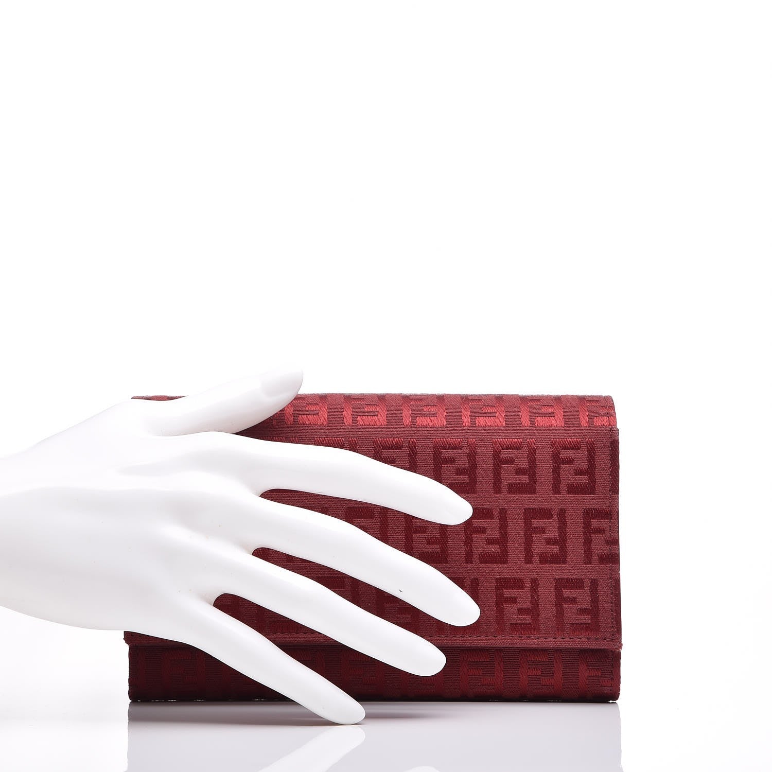 Fendi Zucchino Flap Wallet Red 2 of 8