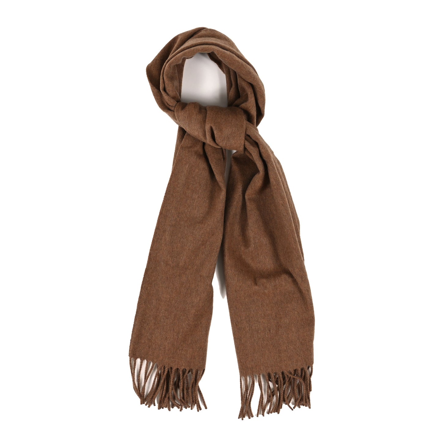 Cashmere Fringe Scarf Brown