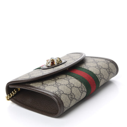 Gucci GG Supreme Monogram Web Mini Rajah Slim Flap Shoulder Bag Beige New Acero 4 of 11
