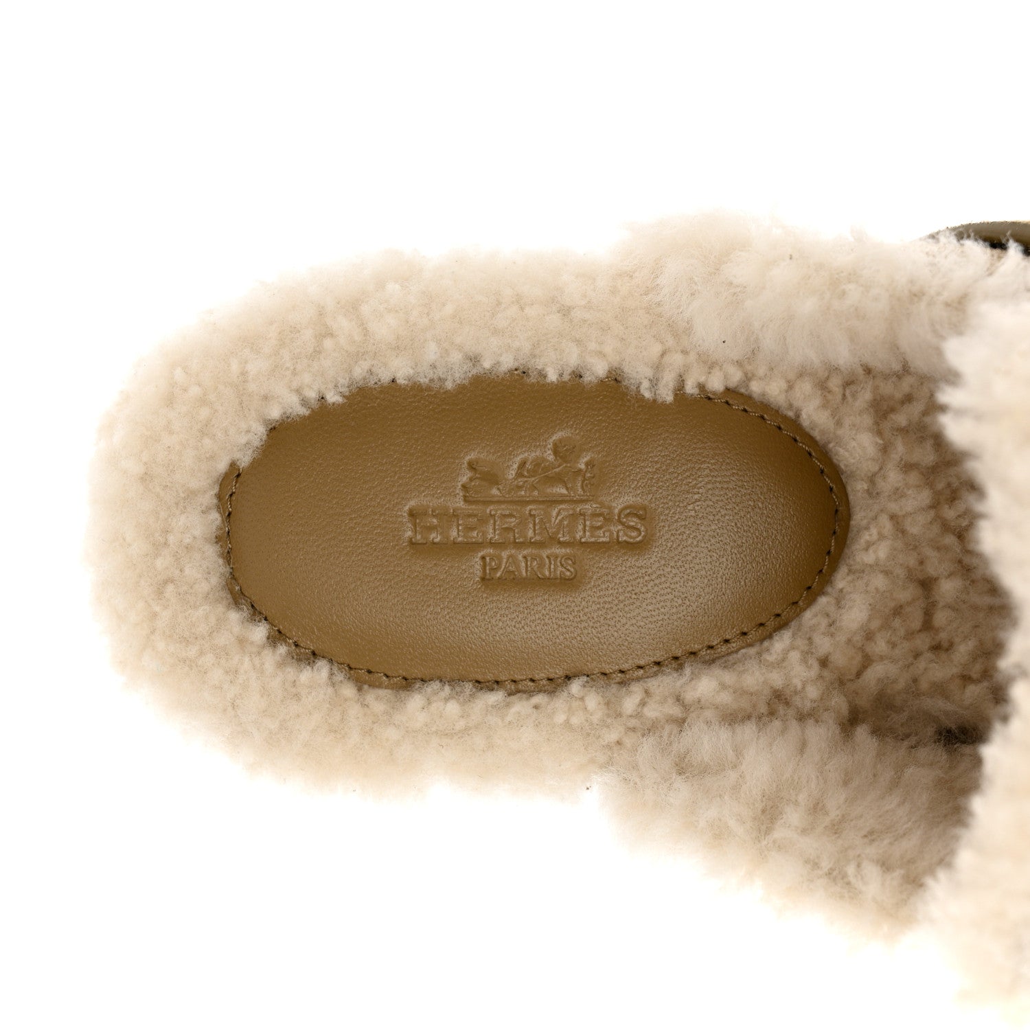 Hermes Suede Goatskin Woolskin Carlotta Mules 37 Beige Gobi 7 of 9